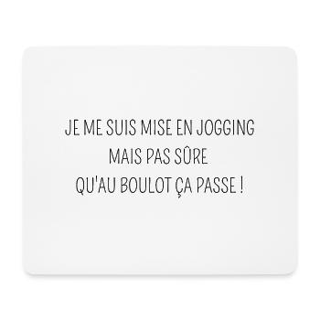 je me suis mise en jogging au boulot - Tapis de souris (format paysage) - blanc - Devant