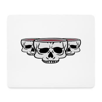 3 Friends Cup Skull - Mouse Pad (horizontal) - white - Front