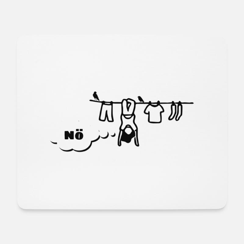 nö hängend an der Wäscheleine - Mousepad (Querformat) - Weiß