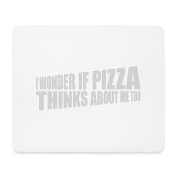 pizza thinks about me - Mouse Pad (horizontal) - white - Front