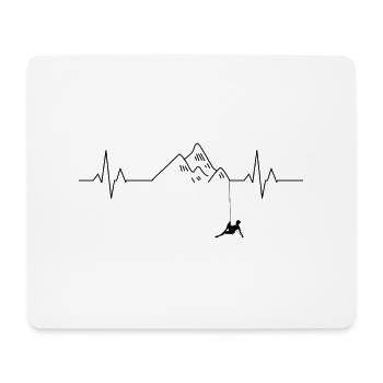 Ecg Heartbeat Graphic Bouldering Mountaineering Bo - Mousepad (Querformat) - Weiß - Vorne