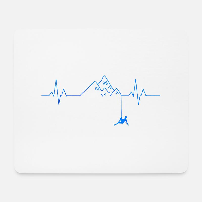 Ecg Heartbeat Graphic Bouldering Mountaineering Bo - Mousepad (Querformat) - Weiß