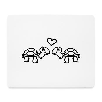 Des tortues au cœur - Tapis de souris (format paysage) - blanc - Devant