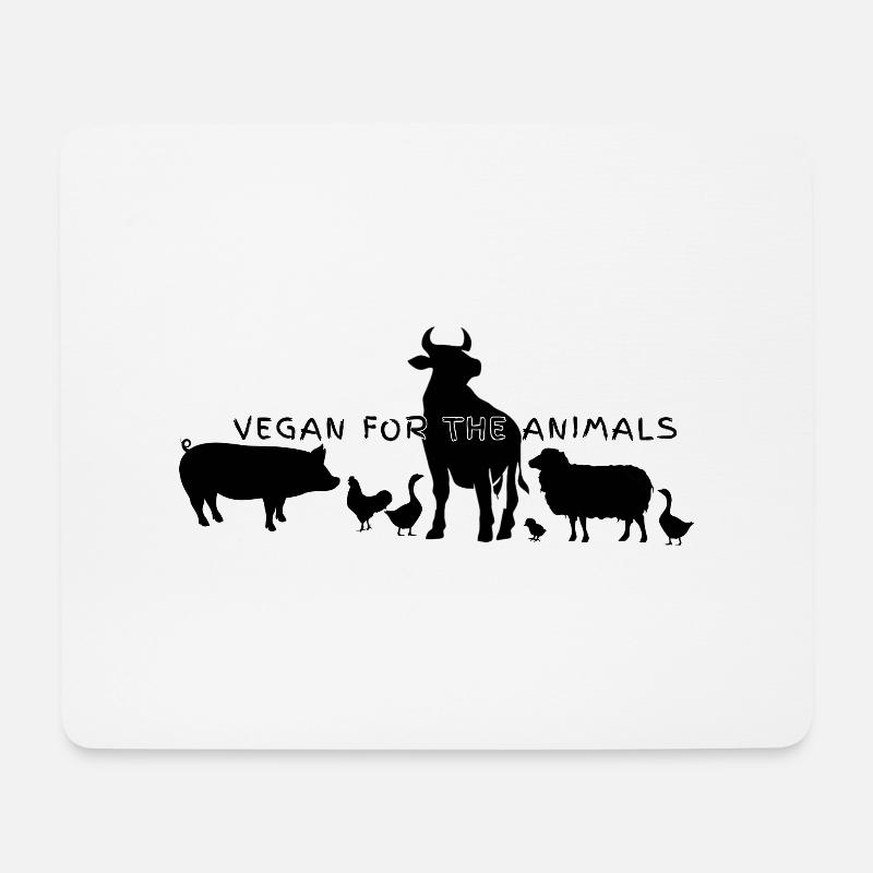 Vegan for the animals 4.0 - Mousepad (Querformat) - Weiß