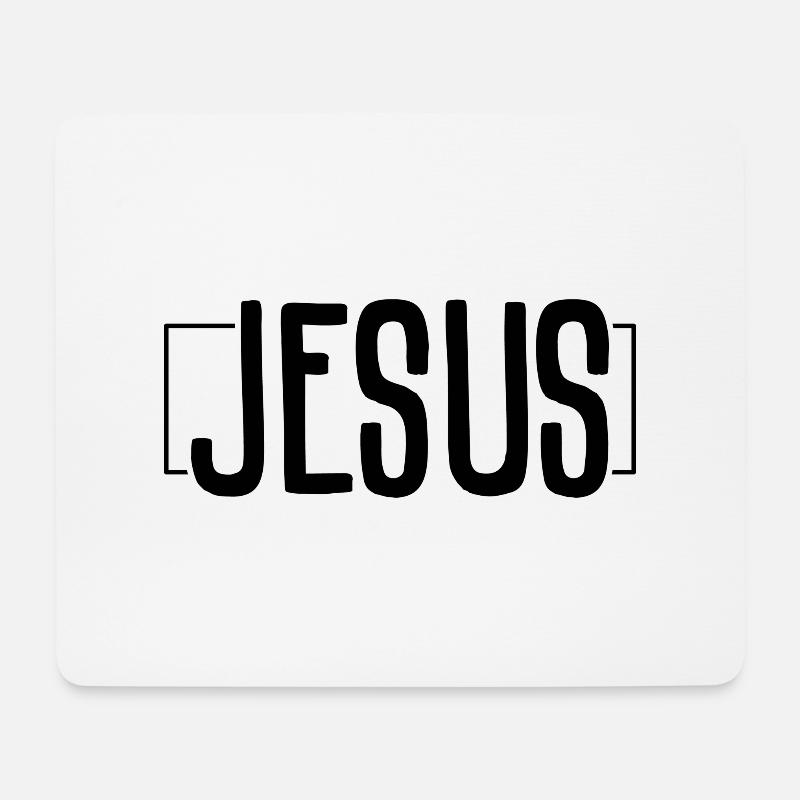Jesus - Mousepad (Querformat) - Weiß