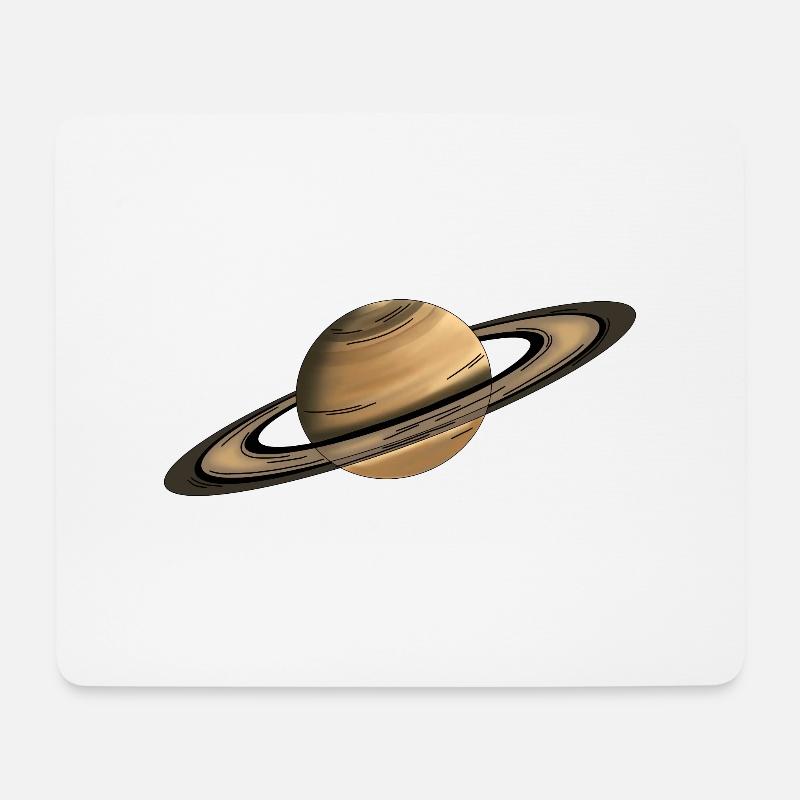 Saturn Planet Ringe - Mousepad (Querformat) - Weiß