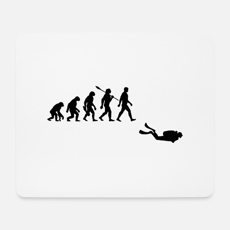 Evolution Tauchen Taucher - Mousepad (Querformat) - Weiß
