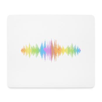 Sound Waves Music Wave Vintage Retro DJ Heart Disc - Mouse Pad (horizontal) - white - Front