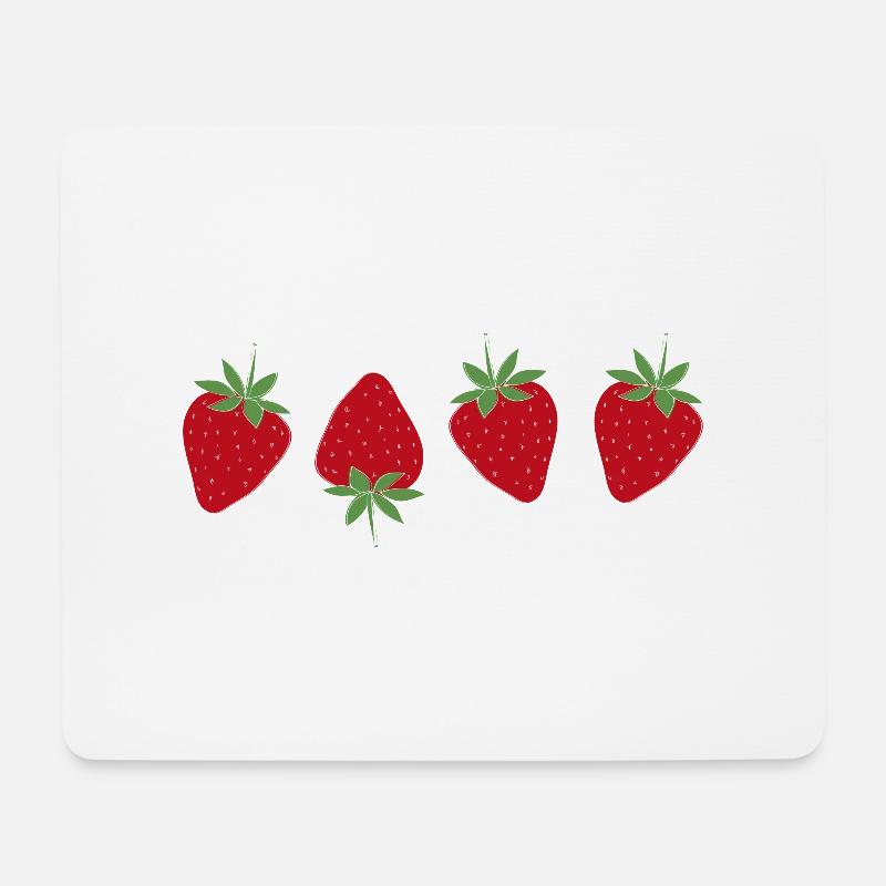 Erdbeere Erdbeere - Mousepad (Querformat) - Weiß