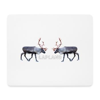 Lapland reindeer pair with text motifs - Mouse Pad (horizontal) - white - Front