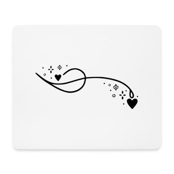 Ligne de coeur scintillant - Tapis de souris (format paysage) - blanc - Devant