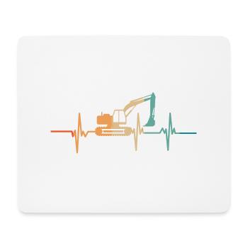 Bagger-Herzschlag - Mousepad (Querformat) - Weiß - Vorne
