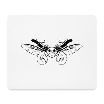Chimera: Cockster (Cockchafer/Lobster) Black - Mouse Pad (horizontal) - white - Front