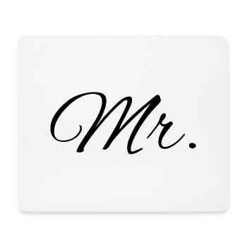Partnershirts "Mr. & Mrs." (schwarz) - Mousepad (Querformat) - Weiß - Vorne