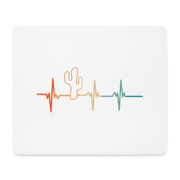 Kaktus-Herzschlag - Mousepad (Querformat) - Weiß - Vorne