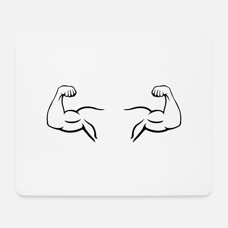 bizeps 2 - Mousepad (Querformat) - Weiß