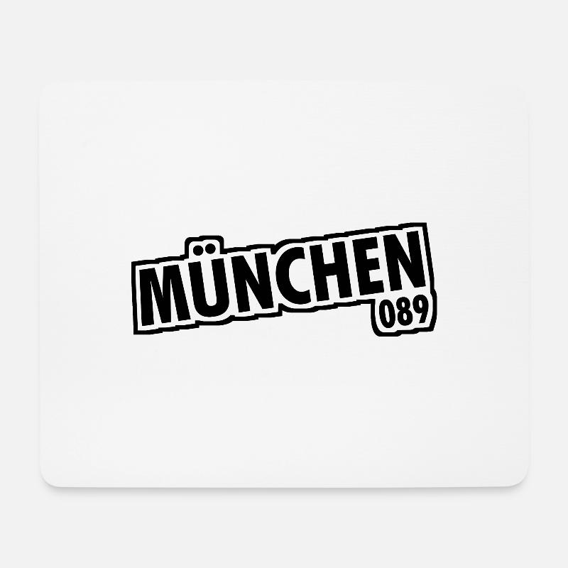München - 089 - Bayern - Isar - bayrisch - Mousepad (Querformat) - Weiß