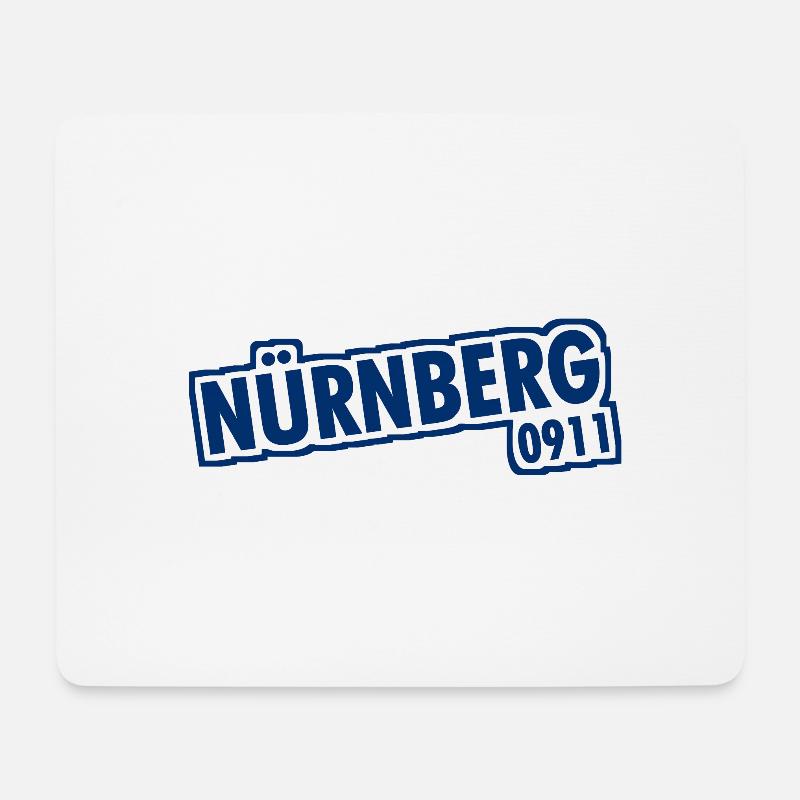 Nürnberg - 0911 - Vorwahl - Bayern - Mousepad (Querformat) - Weiß