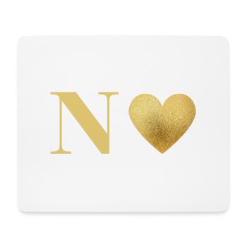 Buchstabe n goldenes Herz - Mousepad (Querformat) - Weiß - Vorne