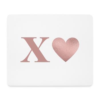 Letter x rose gold heart - Mouse Pad (horizontal) - white - Front