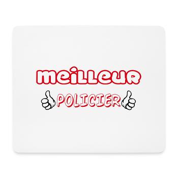 MEILLEUR POLICIER - Tapis de souris (format paysage) - blanc - Devant