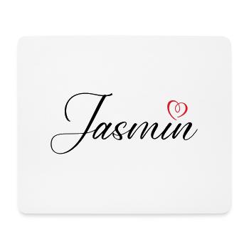 Jasmin Nom Coeur - Tapis de souris (format paysage) - blanc - Devant