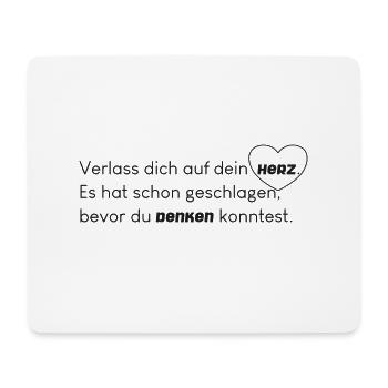 Höre auf dein Herz - Mousepad (Querformat) - Weiß - Vorne