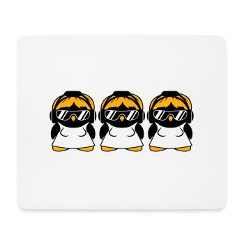 Penguin DJ Girl Femmes Casque Lunettes de soleil Équipe - Tapis de souris (format paysage) - blanc - Devant