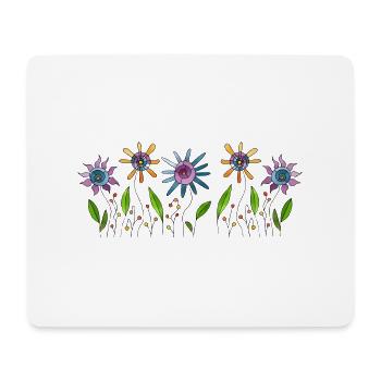 Blumen - Mousepad (Querformat) - Weiß - Vorne