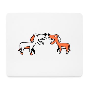 2 dogs bark loudly at Nasty Fight Biting Team - Mouse Pad (horizontal) - white - Front