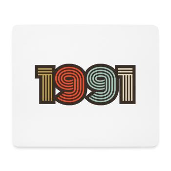 1991 rétro vintage - Tapis de souris (format paysage) - blanc - Devant