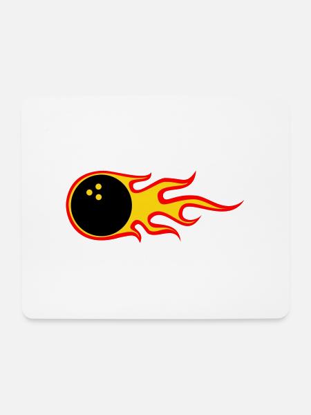 Ball on Fire - Mousepad (Querformat) - Weiß