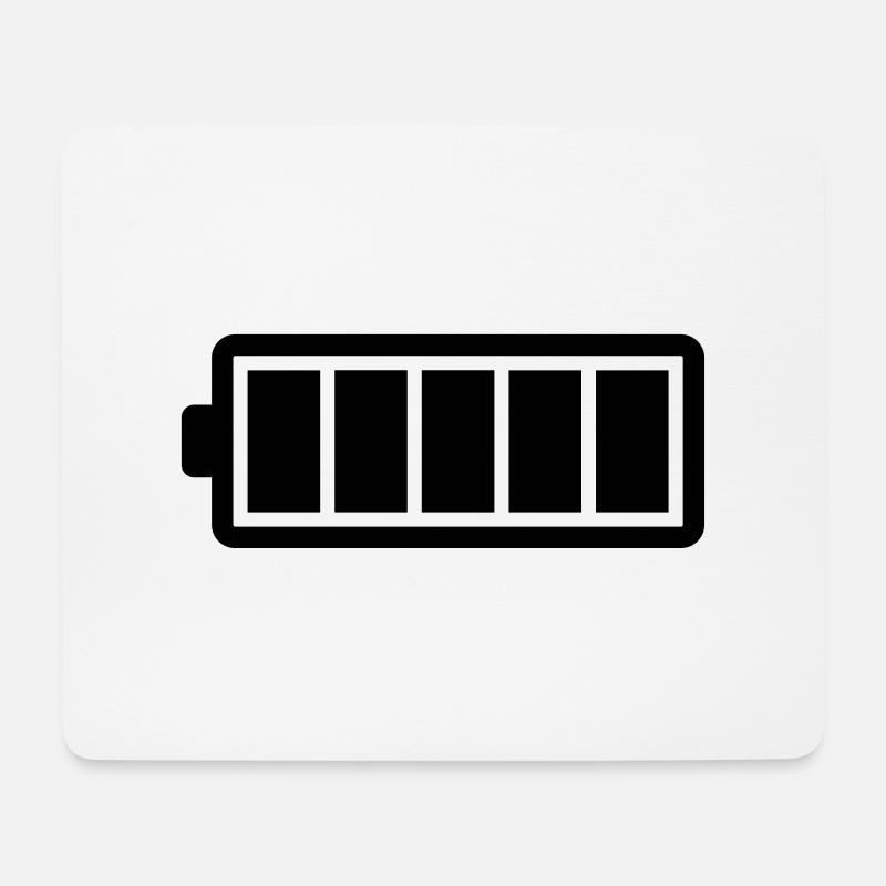 Akku, voll - Mousepad (Querformat) - Weiß