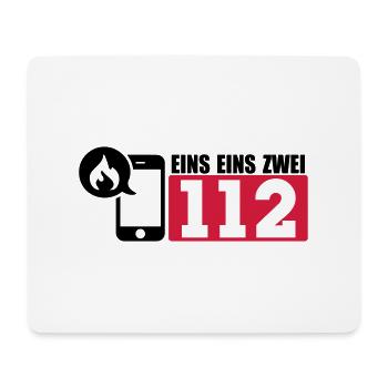 Feuerwehr 112 - Mousepad (Querformat) - Weiß - Vorne