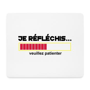 JE Réfléchis,drôle,citations,humour,formes - Tapis de souris (format paysage) - blanc - Devant
