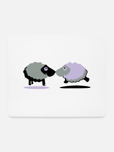 Schafe - Mousepad (Querformat) - Weiß