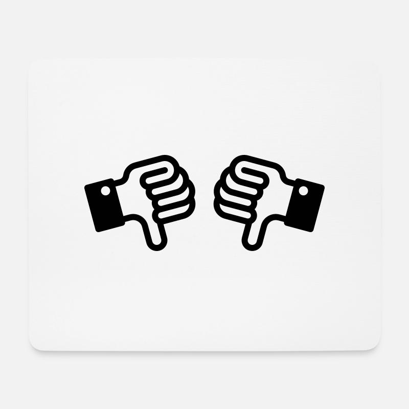 Daumen runter / Thumbs down (2) - Mousepad (Querformat) - Weiß