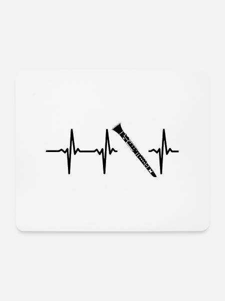 EIN HERZ SCHLÄGT FÜR DIE KLARINETTE! - Mousepad (Querformat) - Weiß