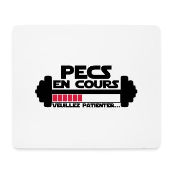 pecs en cours,citations,message,muscu - Tapis de souris (format paysage) - blanc - Devant
