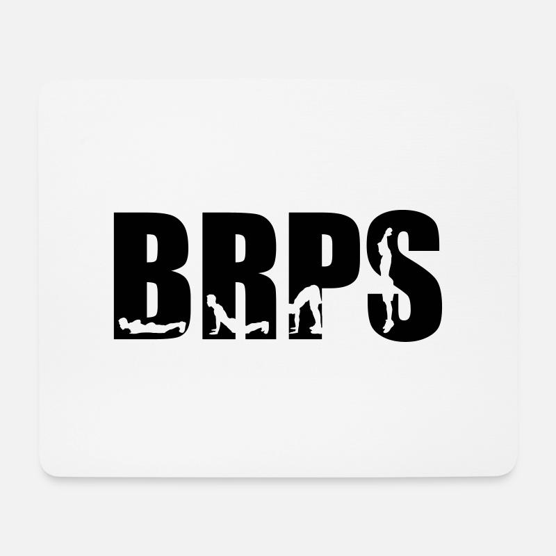 BRPS, Burpees - Mousepad (Querformat) - Weiß