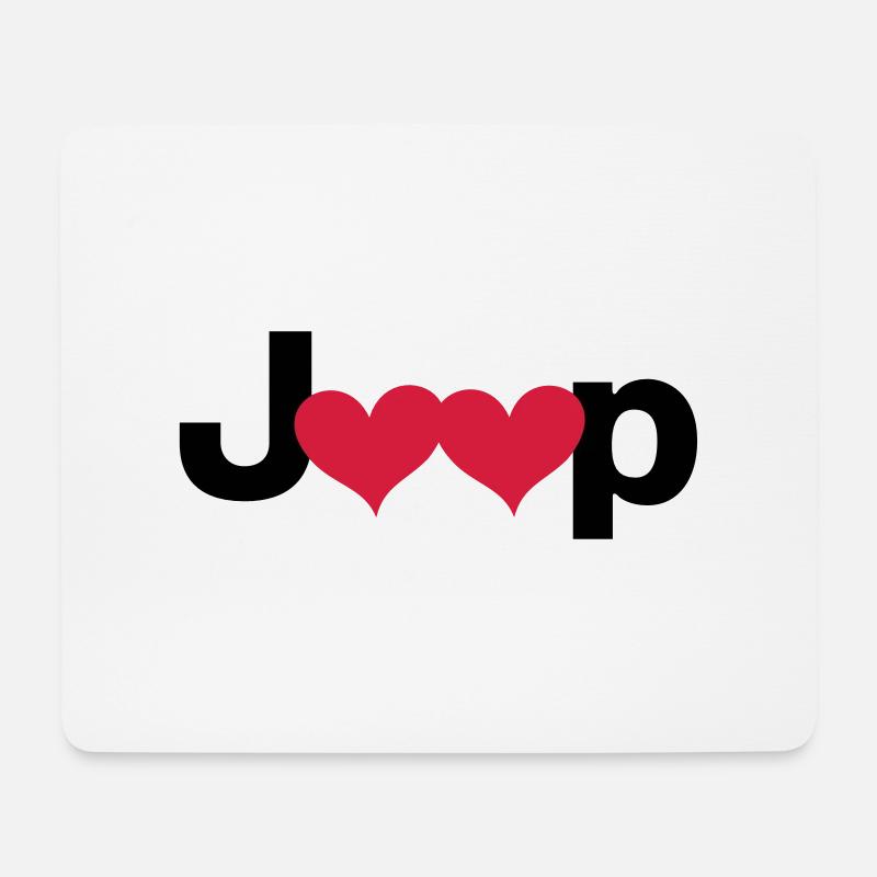 Jeep Love - Mousepad (Querformat) - Weiß