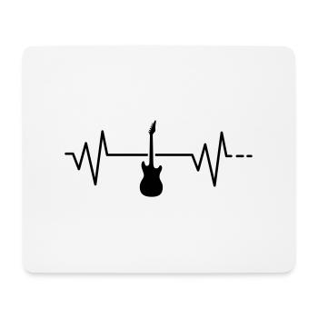 Heartbeat - guitar, electric guitar, pulse, frequency - Mouse Pad (horizontal) - white - Front