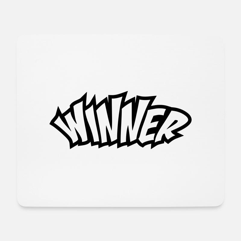 Winner - Mousepad (Querformat) - Weiß