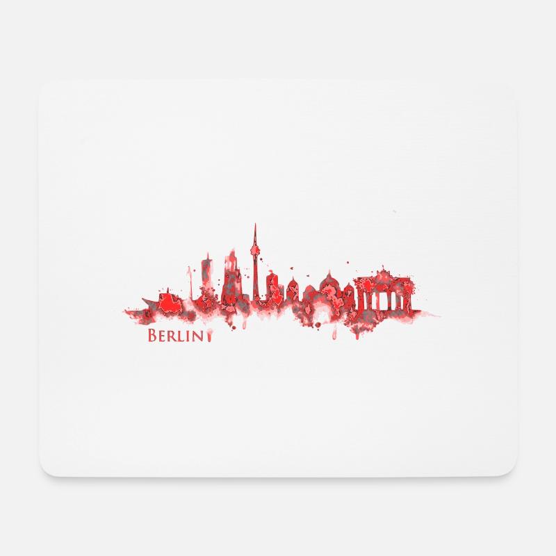 Berlin Skyline - Mousepad (Querformat) - Weiß
