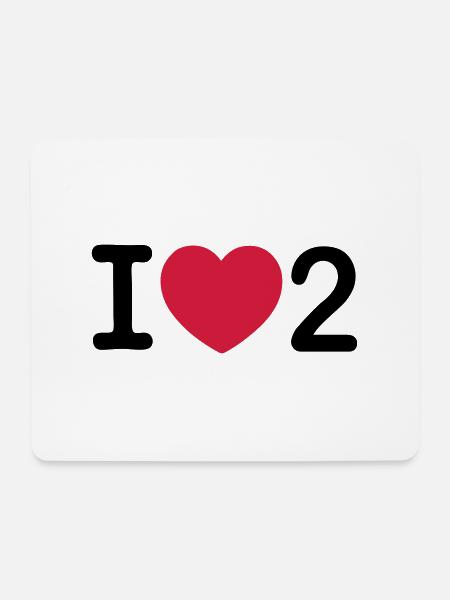 I love 2 - Mousepad (Querformat) - Weiß