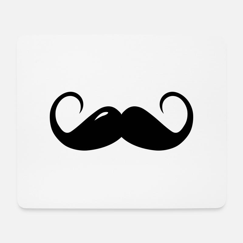 Schnurrbart mit Locken - Mousepad (Querformat) - Weiß
