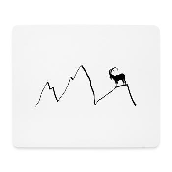 ibex capricorn mountains alps climbing goat sheep - Mouse Pad (horizontal) - white - Front
