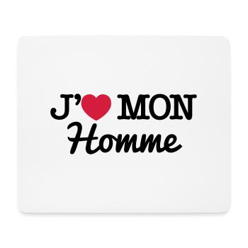 J'aime mon homme - Tapis de souris (format paysage) - blanc - Devant