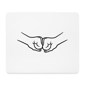 2 Bro Fist clenched fists friends team greeting - Mouse Pad (horizontal) - white - Front