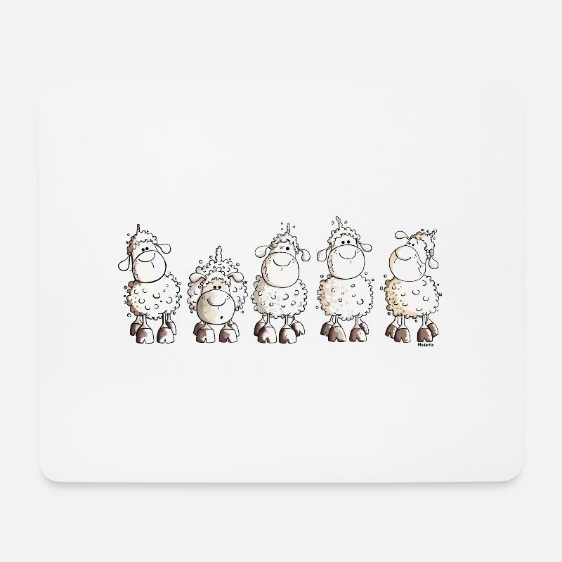 Funny White Sheep - Mouse Pad (horizontal) - white